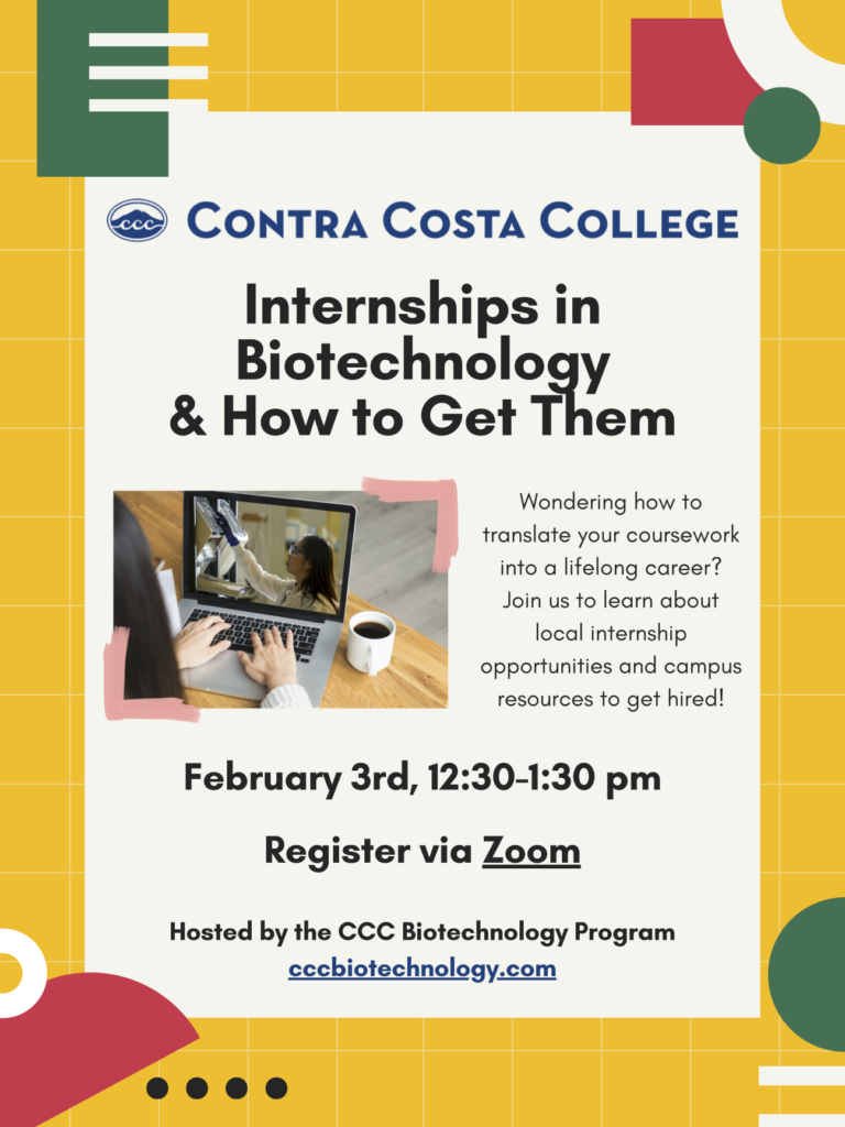 Internships in biotechnology and how to get them flyer